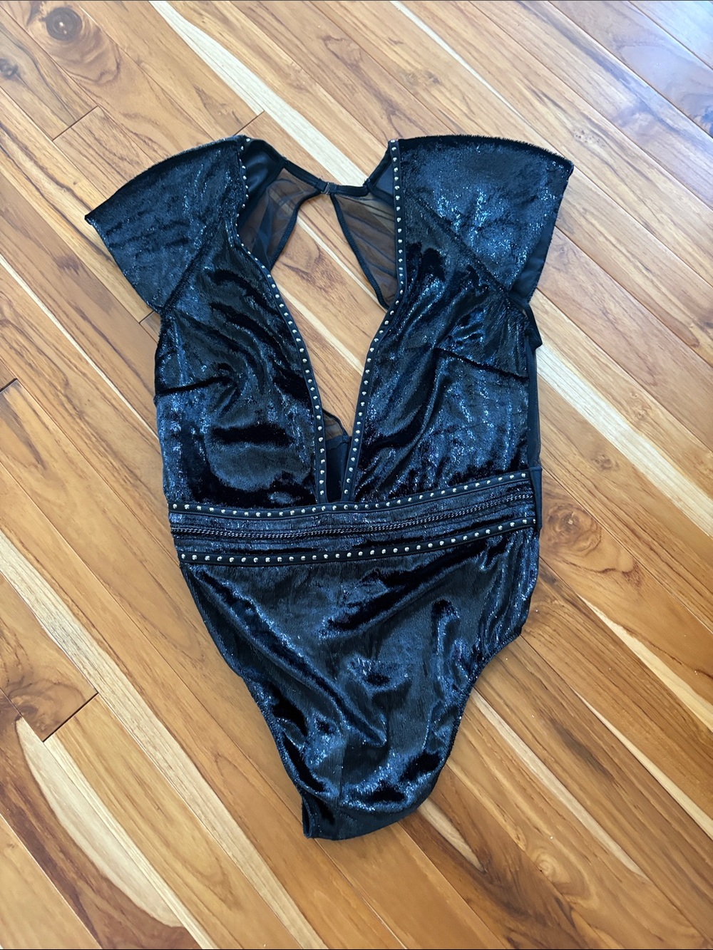 VS Black Plunge V-Neck Sequin Bodysuit